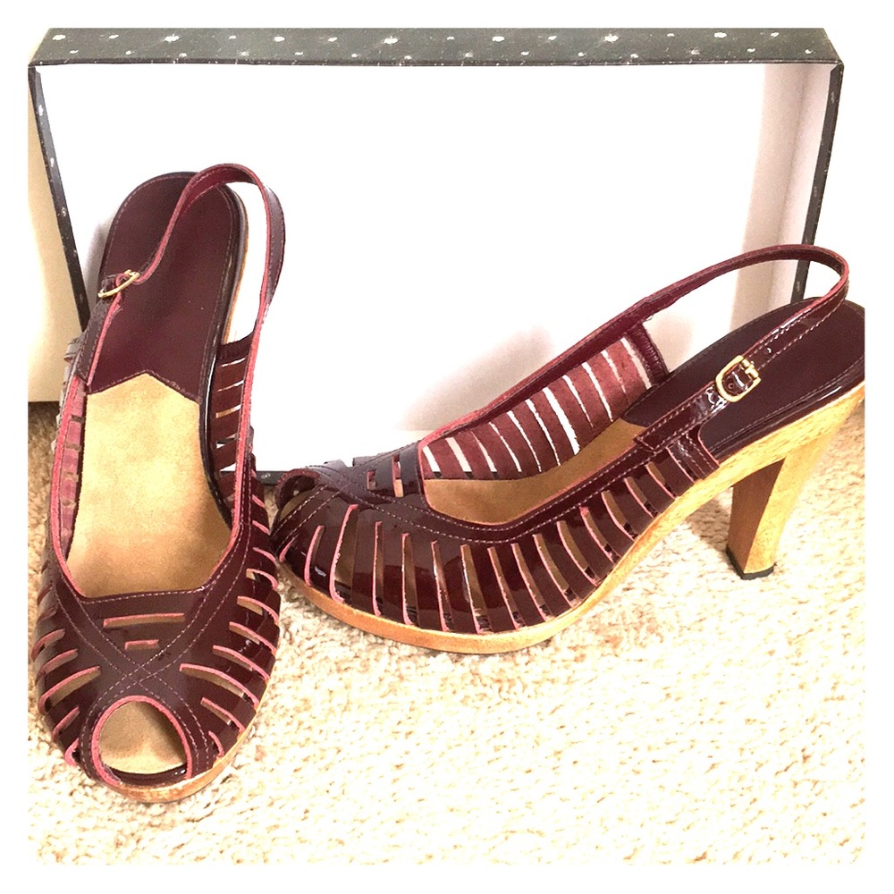 Michael Kors patent leather platform/heel sandal